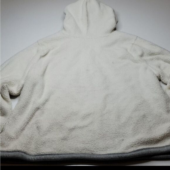XXL OLD NAVY off white gray SHERPA FULL ZIP HOODIE HOODED SWEATSHIRT 2X - Picture 7 of 8
